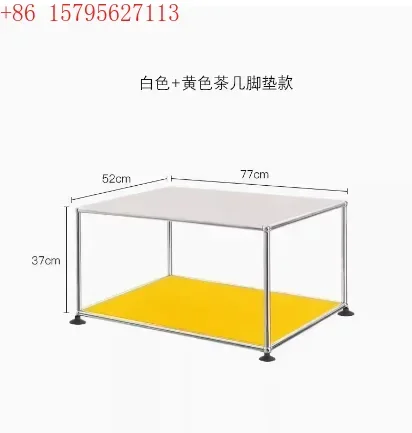 Mesa de centro Medieval modular rectangular de acero inoxidable mesa de doble capa simple moderno pequeño apartamento hogar CQY