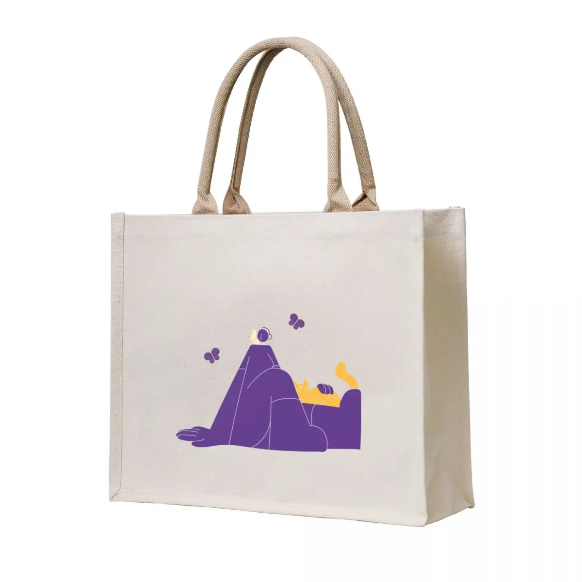 

Girl with her pets Tote Bag canvas shopping bag Cloth bag cute pouch