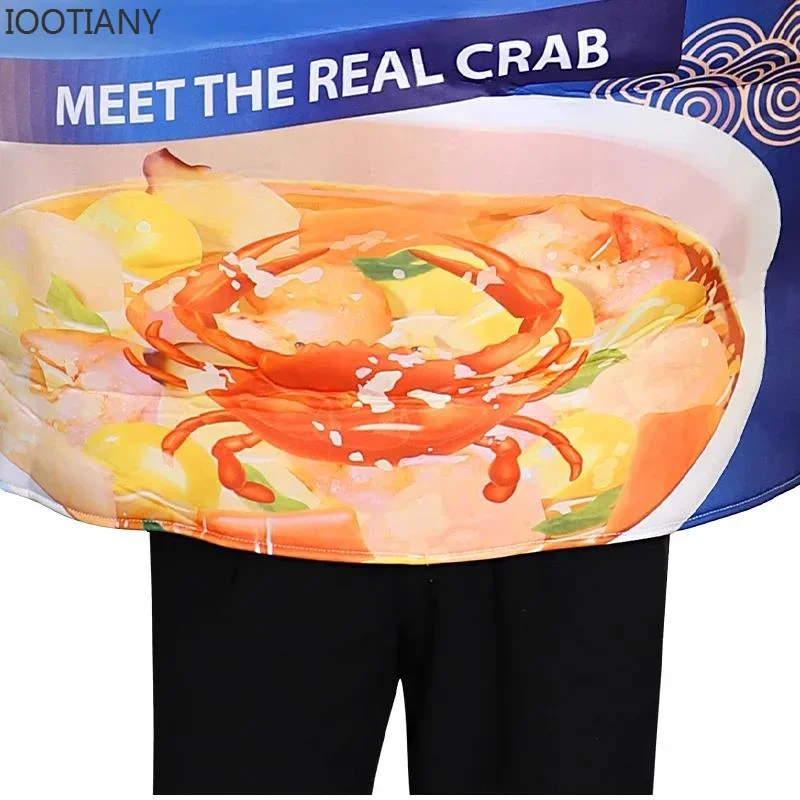 CosplayNew traje de comida de dibujos animados niños adultos divertido Cosplay taza fideos disfraz Unisex Halloween esponja mono carnaval vestir