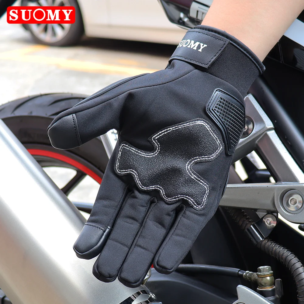 SUOMY Motorcycle Gloves Autumn Winter Warm Moto Protective Gloves Touch Screen Gant Moto Guantes Motorbike Riding Gloves