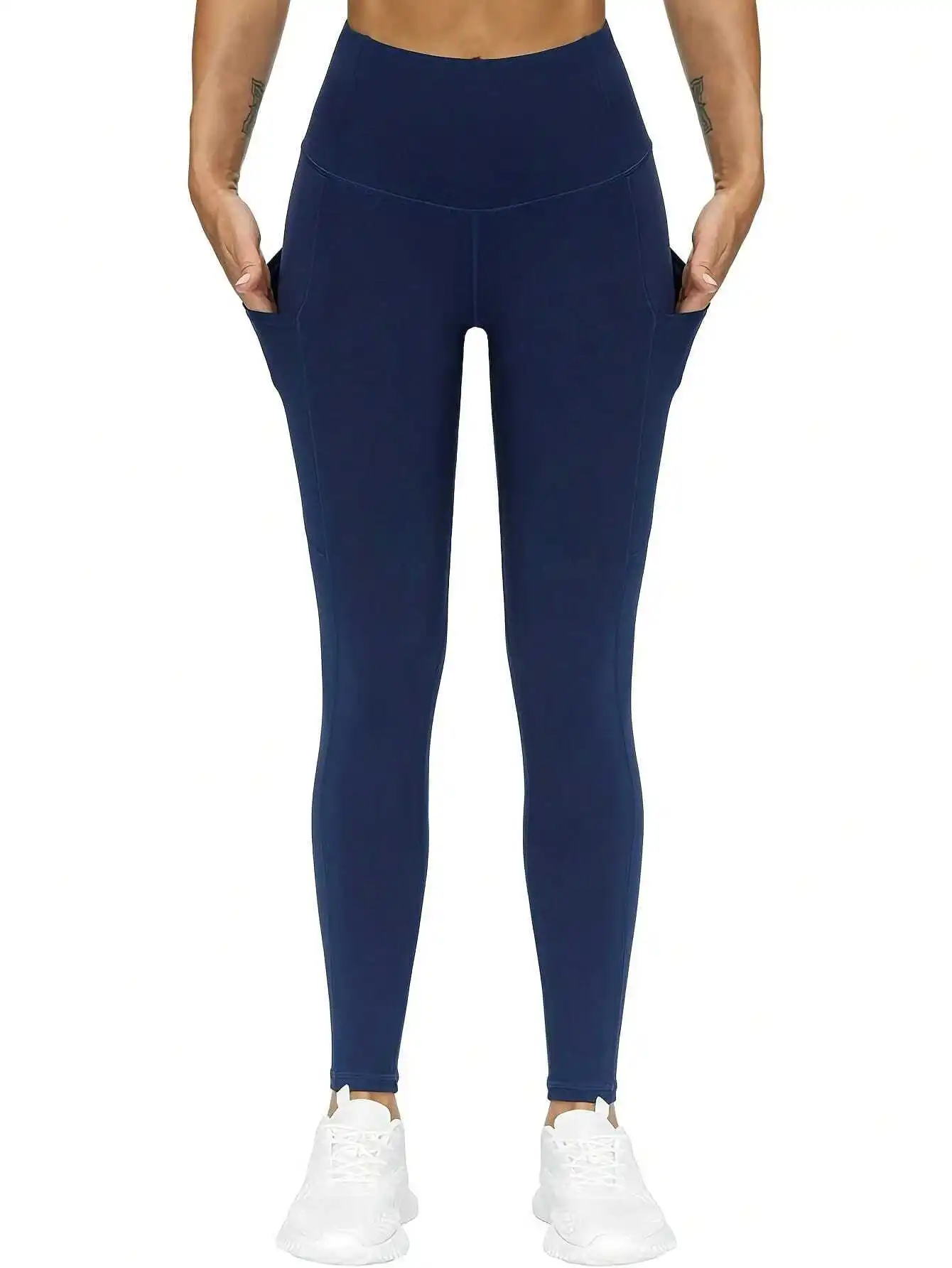 Plus Size Women'S High Waist And Slimming Tummy Pocket Leggings, Sports Pants Colanti