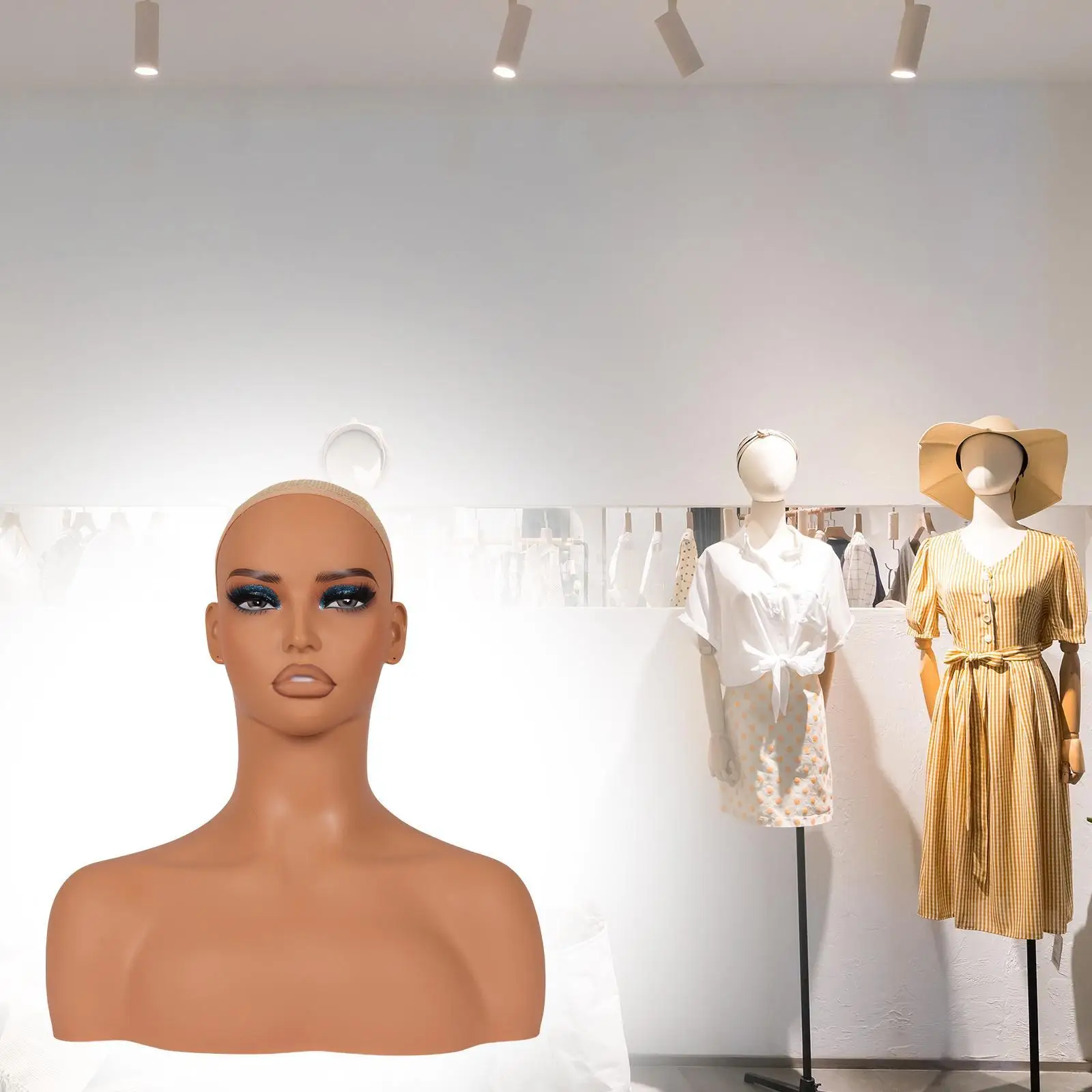 

Realistic Mannequin Head Display Wig Display Stand for Beauty Accessories