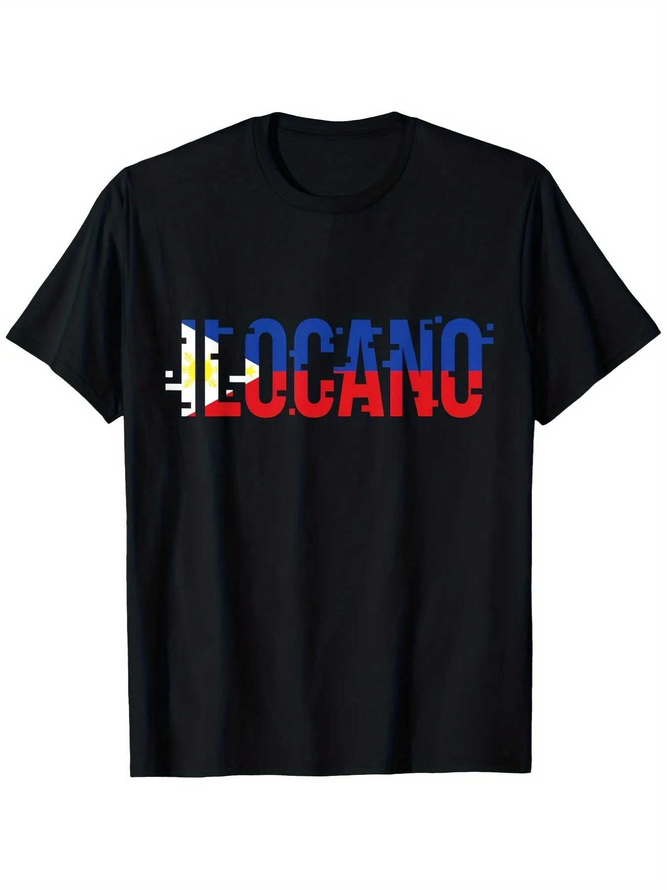 Men's & Women's Ilocano Flag Pinoy Design T-Shirt - 100% Heavyweight 180gsm Vintage Filipino Cultural Apparel with Ilocano Script & Philippine Flag Colors, Unisex Crew Neck Short Sleeve Tee, S-XXXL Sizes, Black for Ilocano Pride & Filipino