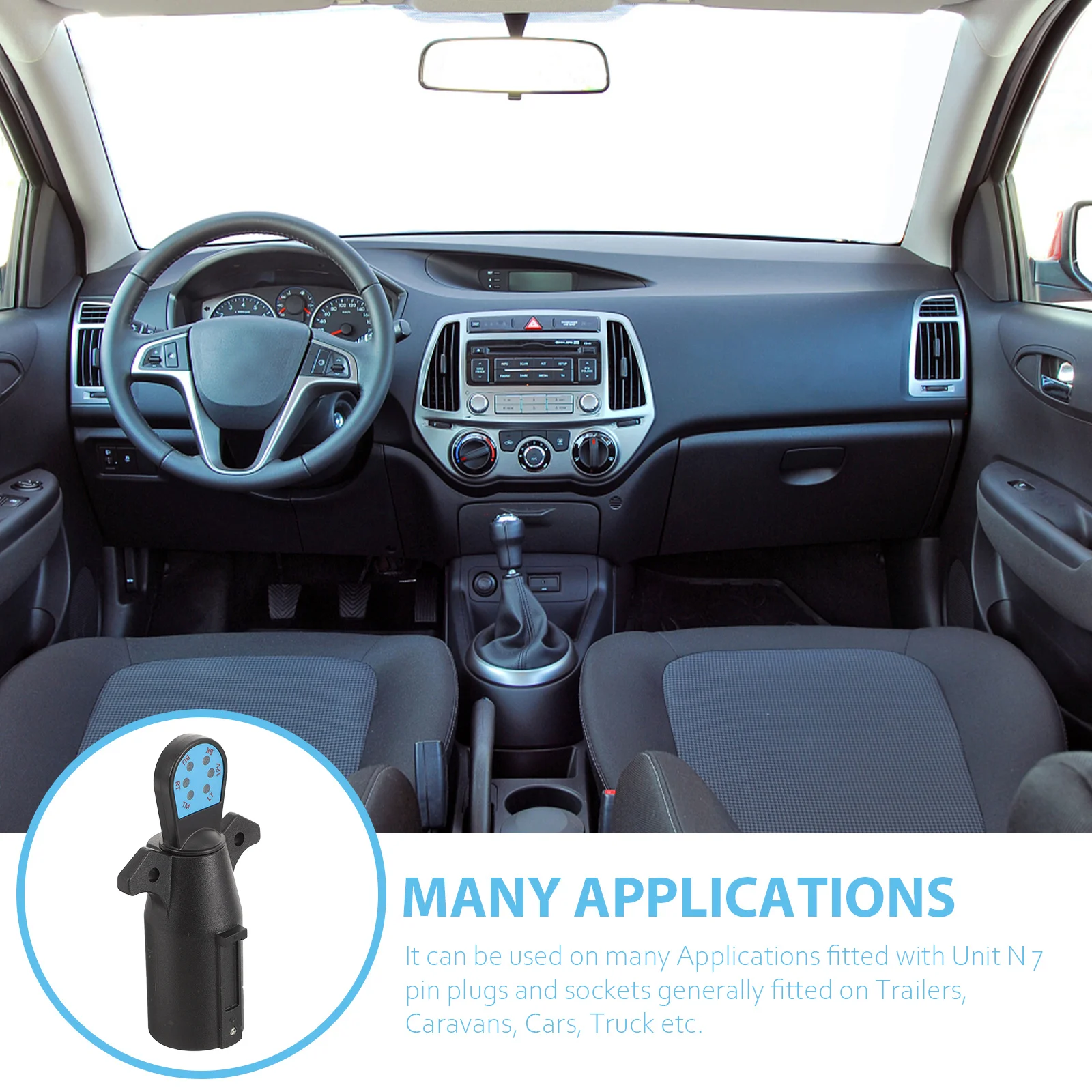 

7-Way Plug Black Round Adapter For Circuit Continuity Led Indicator Compact Design Socket Tester Plug Trailer Accessories