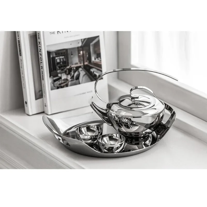 NEW 304 Nordic ins model room furnishings stainless steel teapot teapot restaurant hotel catering tea kettle set