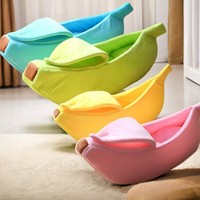 Cat Bed Banana Shaped Cute Cozy House Pet Warm Soft Nest Funny Sleeping Cushion Pet Portable Basket Dog Kitten Supplies Pet bed