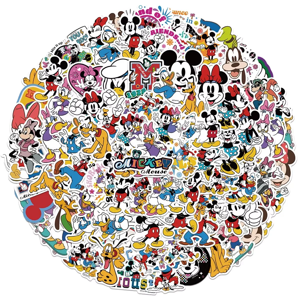 50/100 pçs disney mickey mouse misturado dos desenhos animados adesivos à prova dwaterproof água graffiti telefone portátil bagagem guitarra notebook adesivos crianças brinquedo
