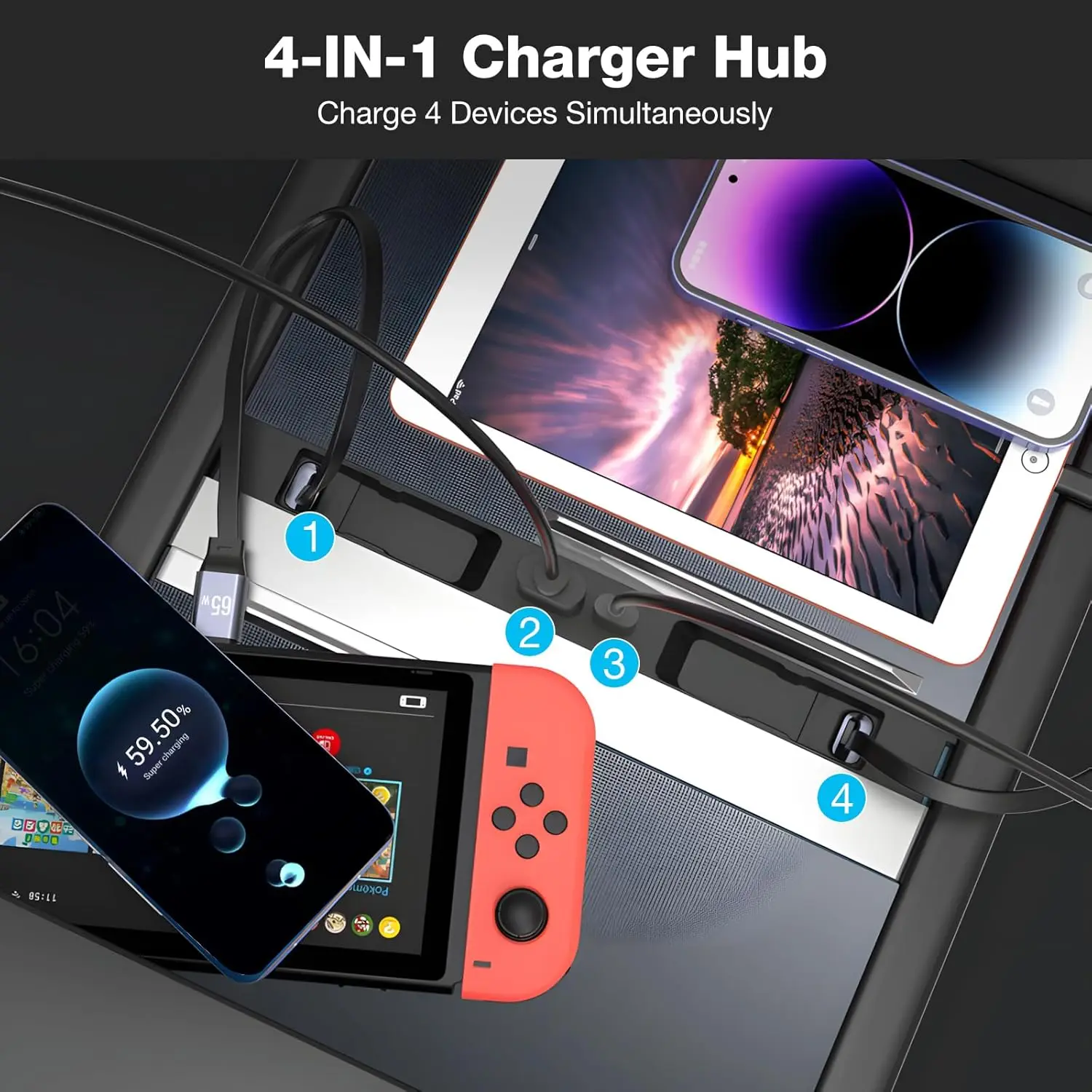 Für Tesla Model Y Juniper 2026 Ausziehbarer Mittelkonsolen-USB-Hub Model 3 Highland Telefonladegerät Schnell-Ladestation – Detail 6