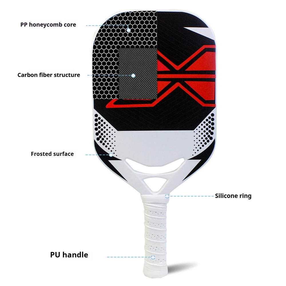 SONGYI Durable Highly Resilient Pickleball Paddle with Carbon Fiber Surface Shock Absorbing and Non-Slip Precise Ball Control - Image 3
