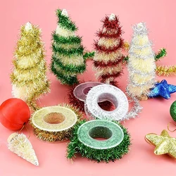 5Yards/roll Gold Silver Wire Garland Tinsel Hanging Rattan Colorful Ribbon Christmas Tree Xmas Wedding Birthday Party Ornament