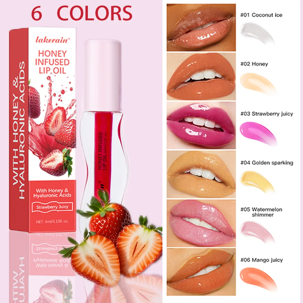 Fruit Honing Essence Lip Olie Sexy Mollige Lip Gelei Aardbei Getinte Lip Vloeistof Waterdicht Hydrateren Olie Lipgloss Make-Up Make-Up