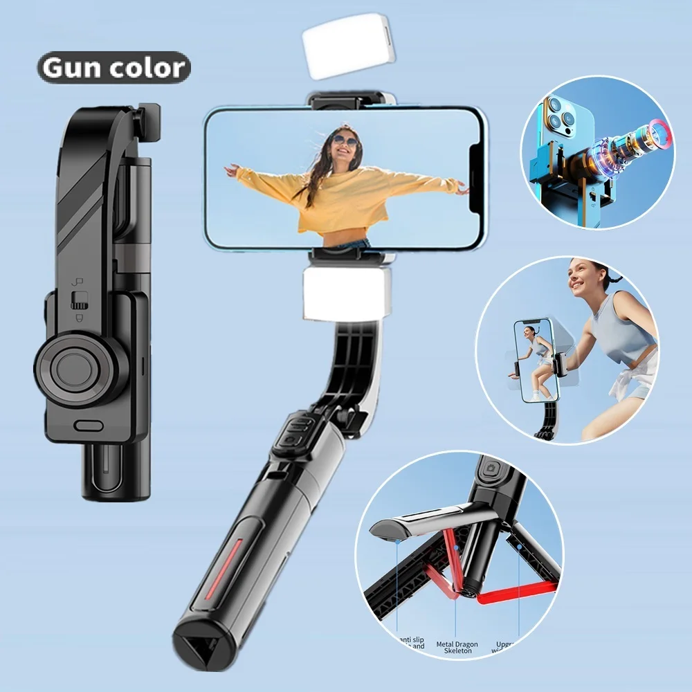 Foldable Travel Mobile Anti Shake Stabilizer Handheld Gimbals Smartphone Holder Stand Tripod for Vertical & Horizontal Shooting