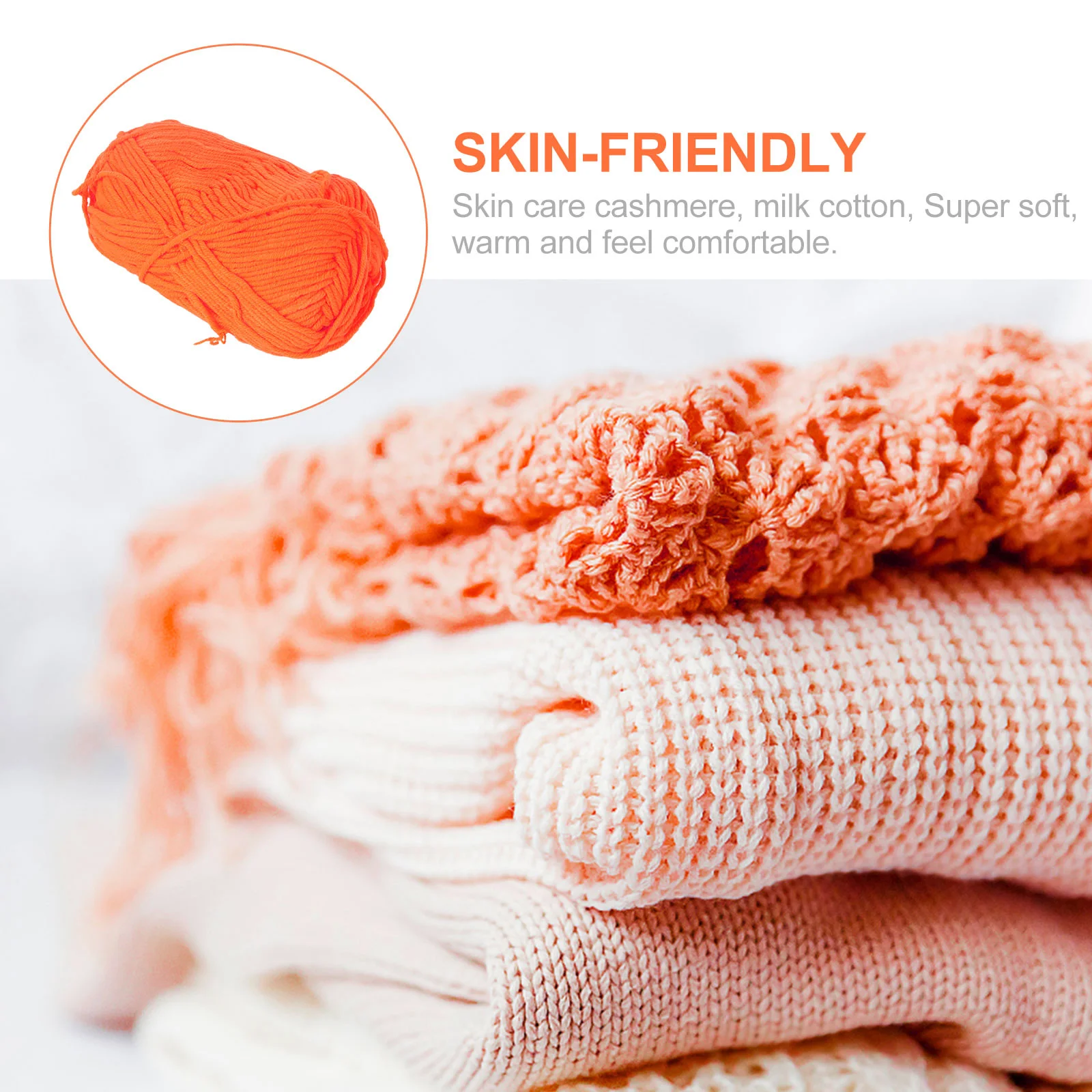

Milk Cotton Yarn Soft Chunky Cotton Hand-Woven for Sweaters Hats Scarves Warm Knitting DIY Orange Knitting Yarn