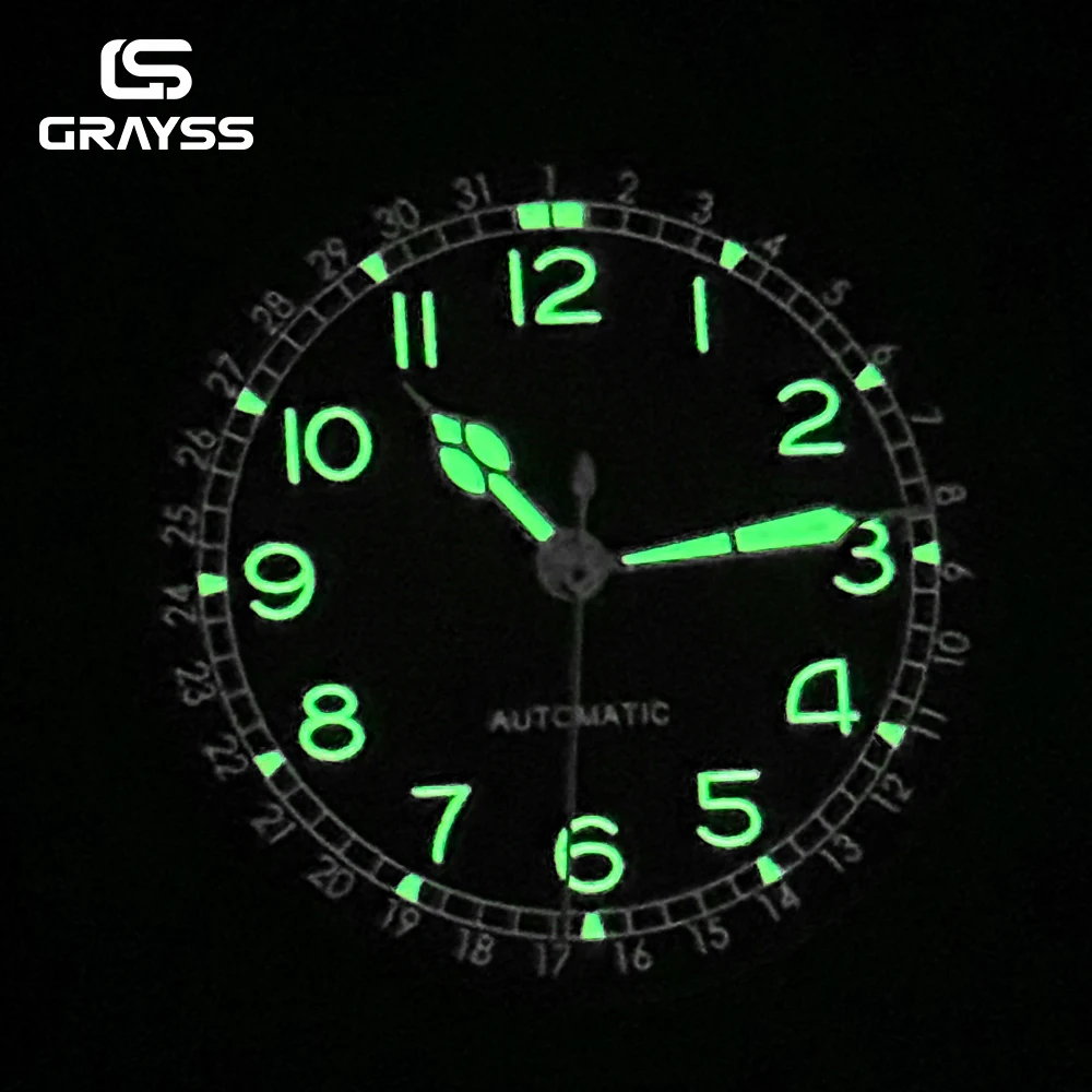 NEUES 38mm Retro-Militär-Piloten-Edelstahl-Uhrengehäuse AR Super Bubble Mineralglas Passend für NH35 NH34 Mechanisches Uhrwerk Münzkante – Detail 11