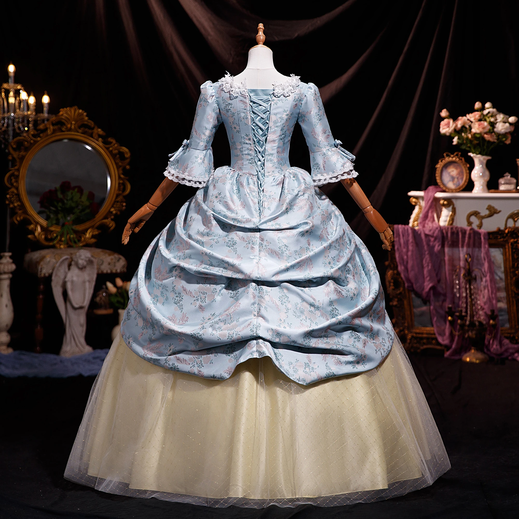 Women Gothic Victorian Dress 18th Century Stage Performance Ball Gowns Peroid Costume image 5