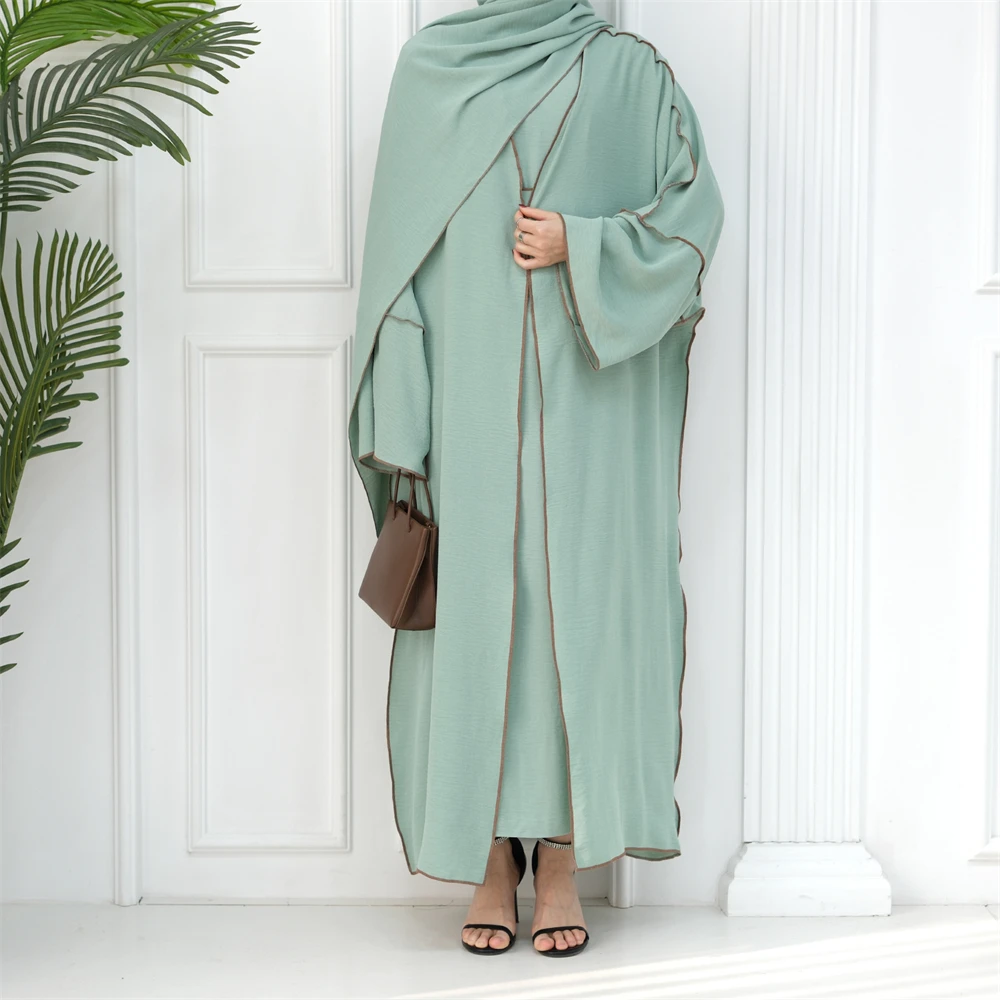 Eid Ramadan Kimono Cardigan for Women Muslim Modest Dress Dubai Turkey Kaftan Open Abaya Islamic Clothing Robe Marocain Caftan