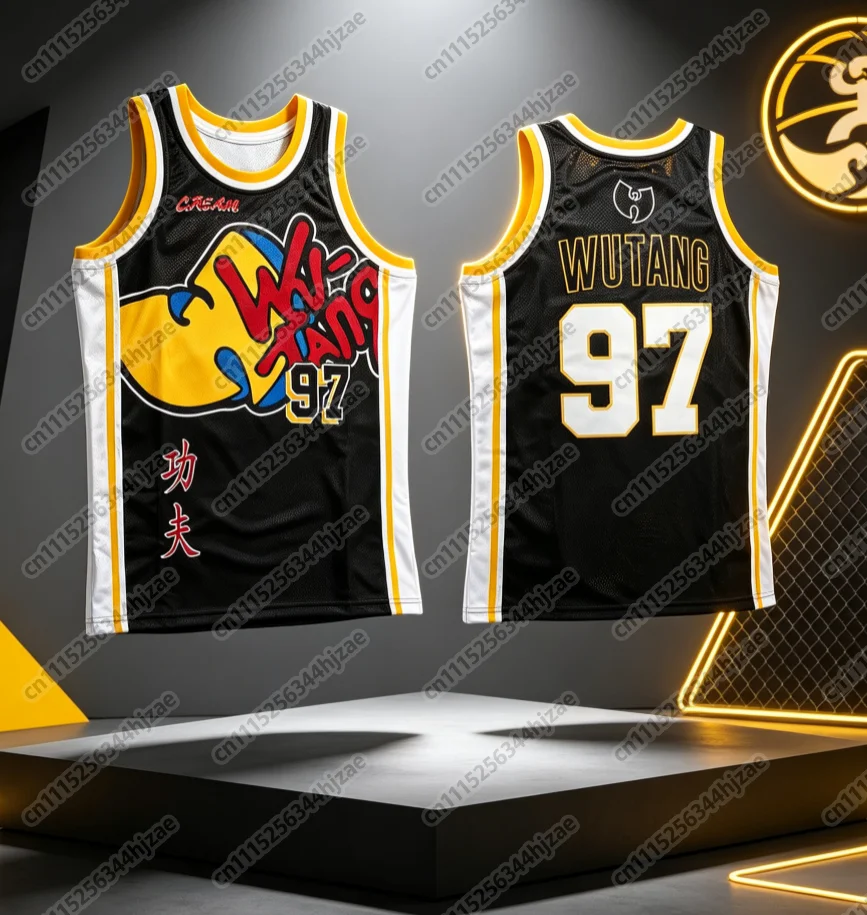 Wu-Tang Clan # 96 Unisex Basketball-Trikot, Herren Damen Y2k Hip-Hop-Style Ärmelloses Atmungsaktives Streetwear Mesh-T-Shirt – Detail 7
