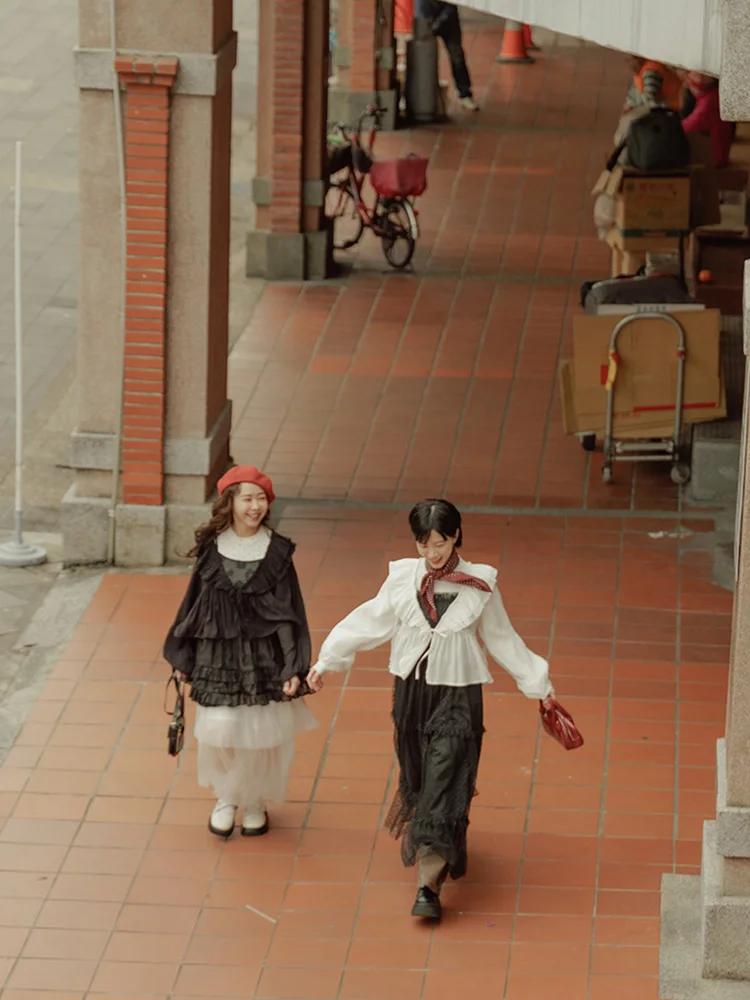 

Queenop Spring Summer New Women's Long Sve Blouse Coat Lace Collar Tied Outerwear Cotton Polyester Loose Fit Casual