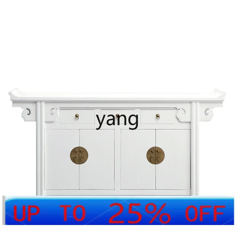 LMM new Chinese style warped head entrance shoe cabinet solid wood antique simple classical TV cabinet decoration