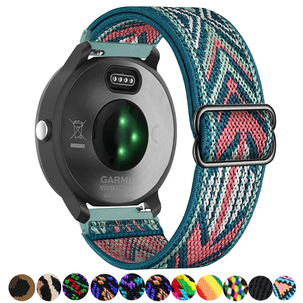 نايلون مرن للغارمين Vivoactive 5 4 3 حزام Forerunner 245 255S 265 حزام (استيك) ساعة Venu Plus 3 2 SQ سوار المعصم