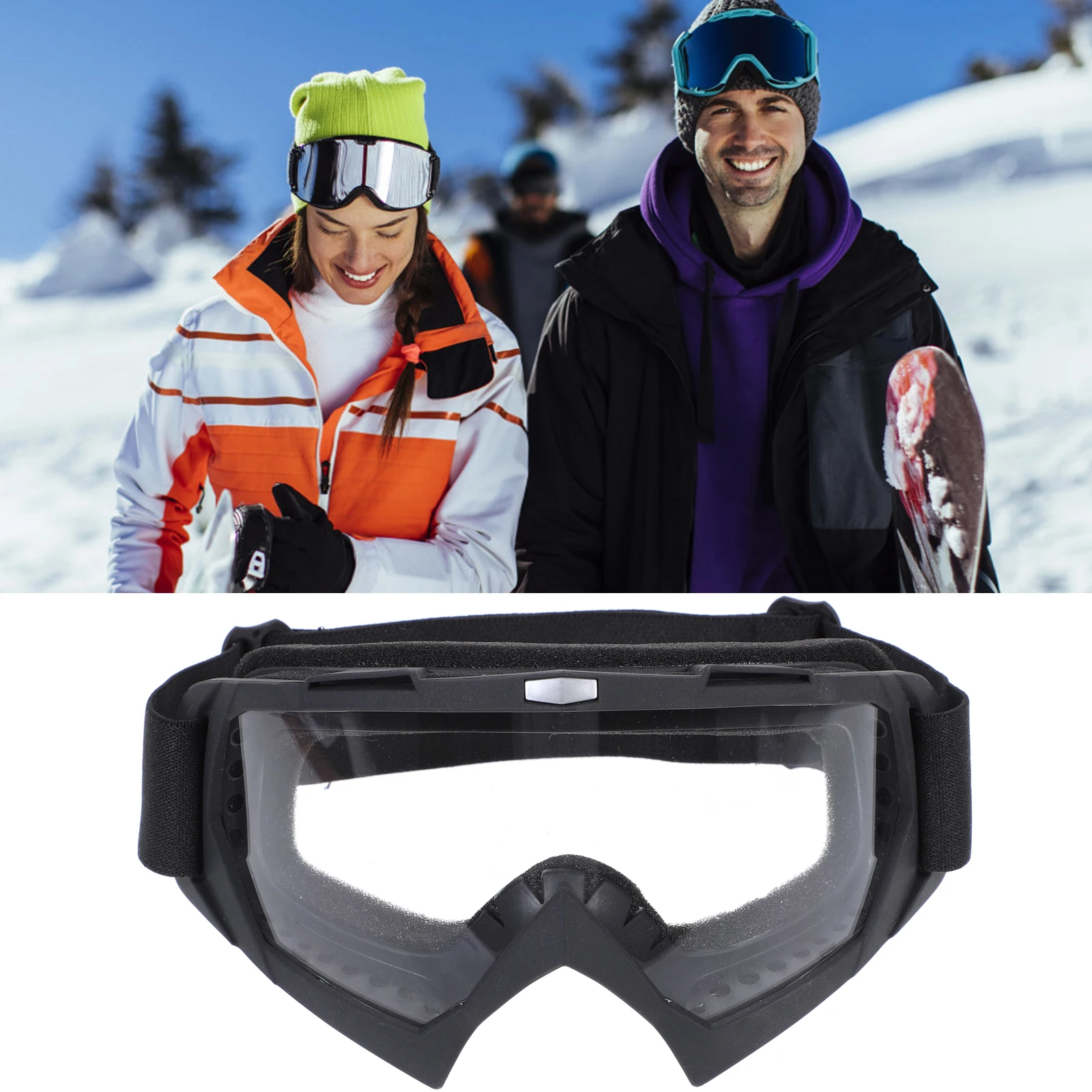 

Ski Goggles Cycling Eyewear Mountaineering Black Skiing Outdoor Activity Protective Glasses TPU Frame Sponge Liner Adjustable