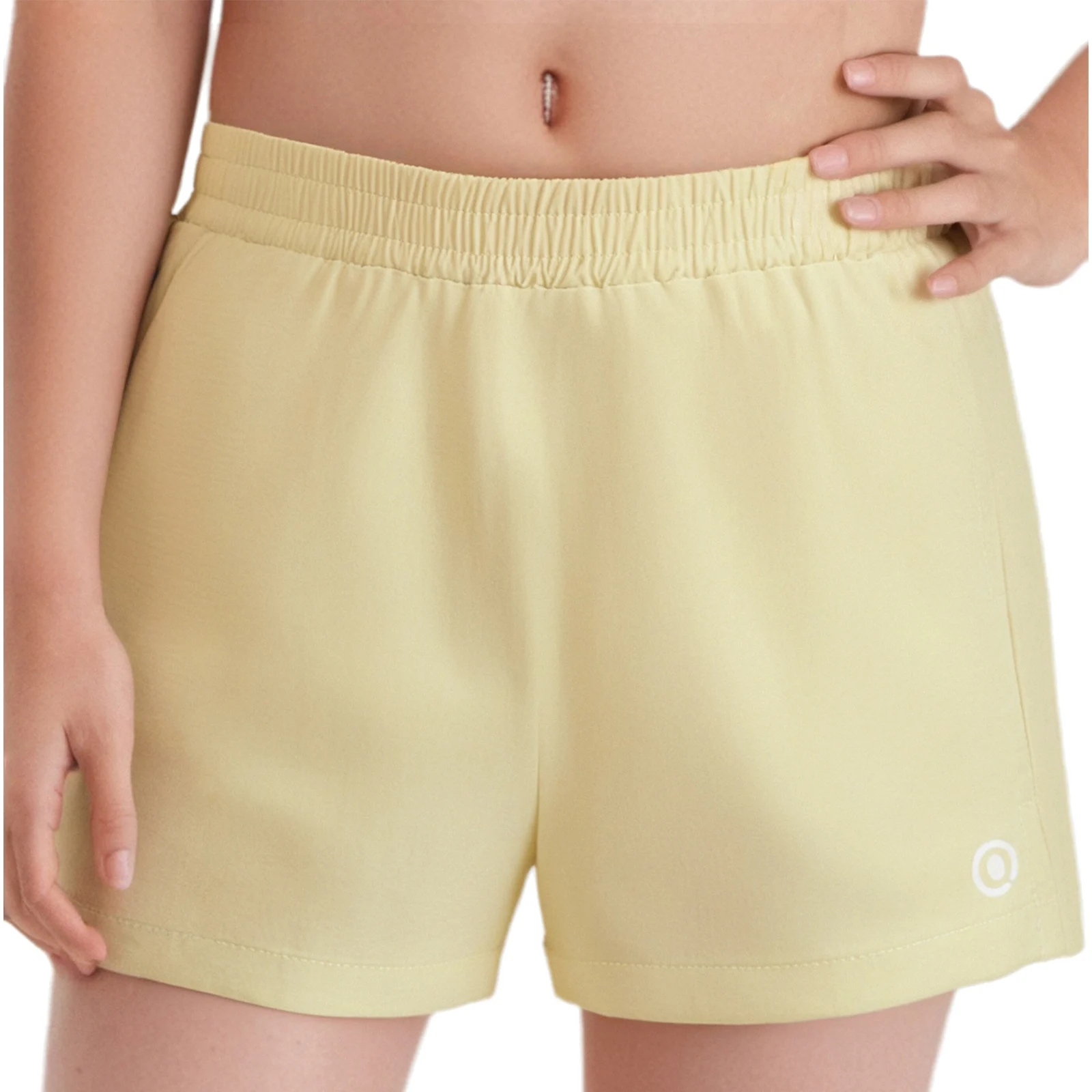 

New Fashion Kids Girls Quick-Drying Sports Stretchy Shorts Outdoor Yoga Running Jogging Costumes Sides Slit Shorts with Pockets