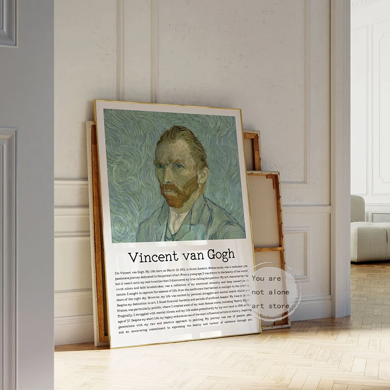 Retro Famous Painter Biography Art Vincent Van Gogh ,Michelangelo Art Posters Canvas Painting Wall Print Picture Room Home Decor