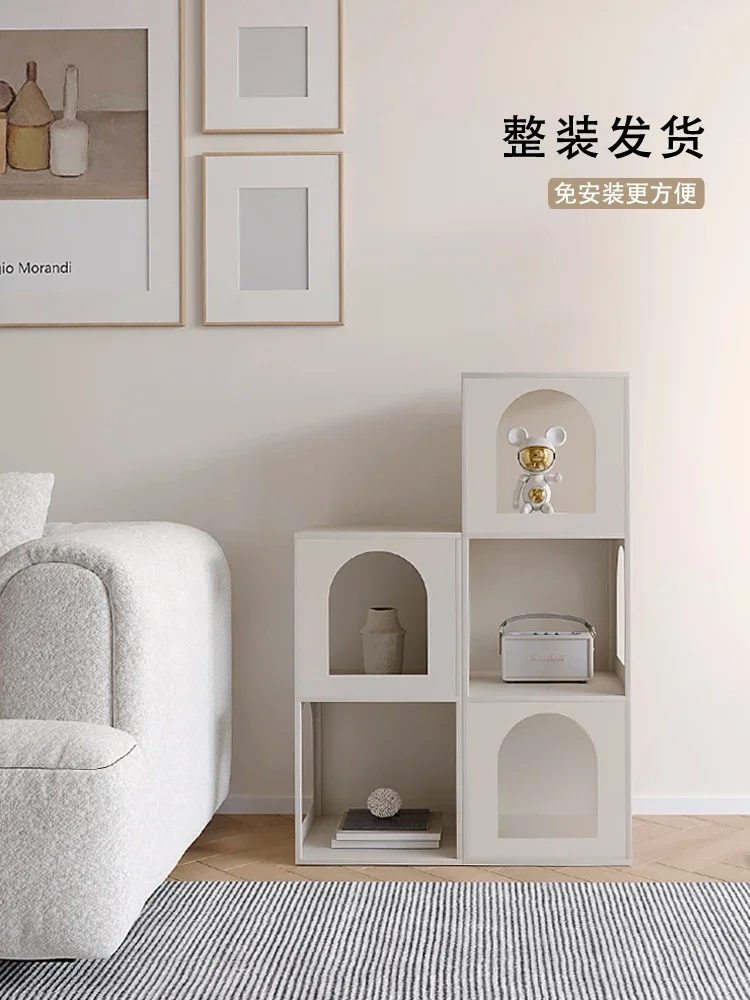 

Bookshelf Floor-to-ceiling shelf against the wall Corner wrought iron lattice display cabinet Wall small narrow cabinet