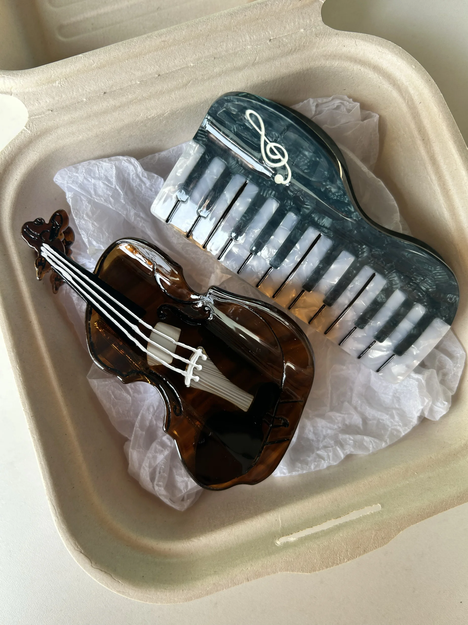 

Креативные ацетатные зажимы для инструментов, аксессуары для волос для девочек, бас-скрипка, гитара, фортепиано, волосы, модные заколки для волос