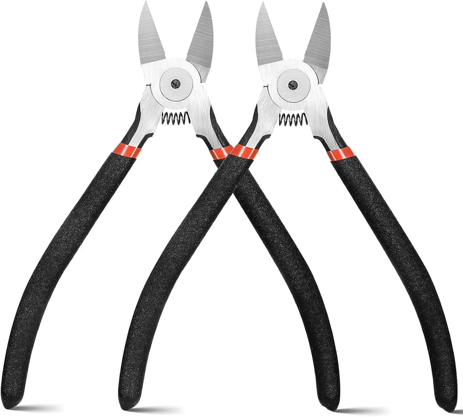 2 Pieces Zip Ties Cutters Electrical Wire Cutter 5 Inch Precision Side Cutter Heavy Duty Flush Cutting Pliers with Longer Flush