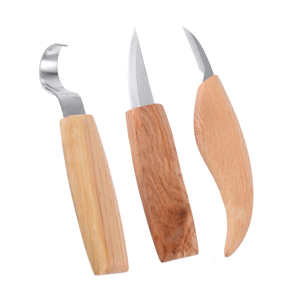 

3Pcs Professional Wood Carving Set Hard Carbon Steel Spoon Gouge Chisels Ergonomic Oak Handle Carving Tool for Wooden