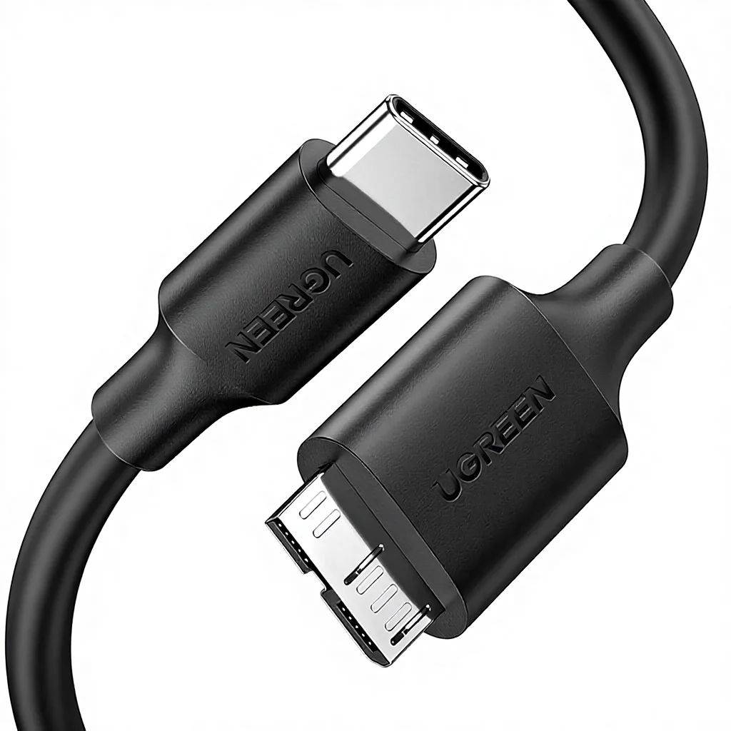 UGREEN USB C to USB 3.0 Micro B Cable Fast Charging and Sync Data Transfer Cord Compatible Galaxy WD External Hard Drive Camera