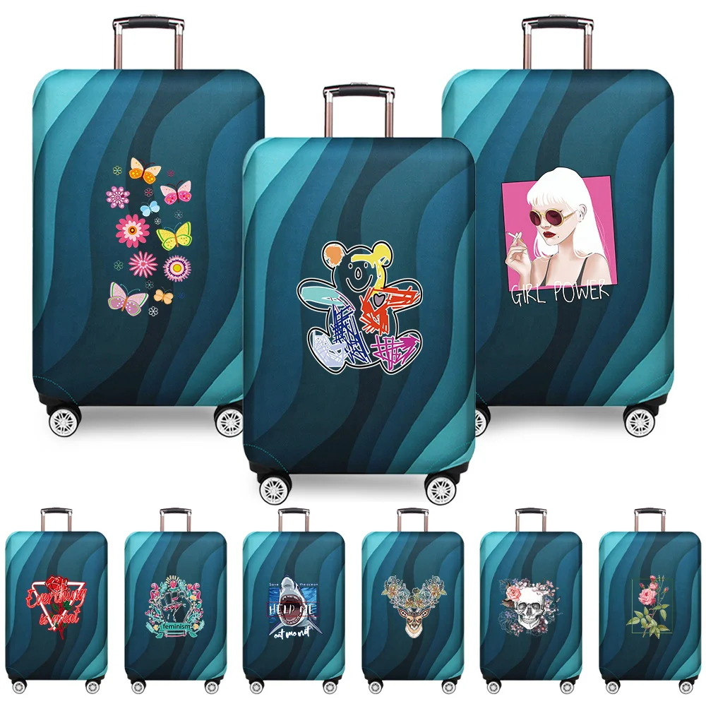 Portable Thick Elastic Luggage Protective Cover Simplicity Dust Cover Anti-Scratch Protective Color Series Travel Accessories