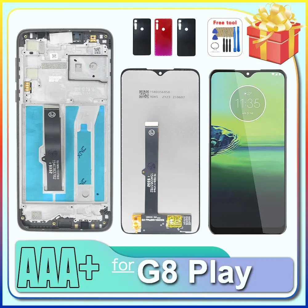 Pantalla LCD Probada para Motorola Moto G8 Play, Reemplazo del Ensamblaje del Digitalizador de Pantalla Táctil para Teléfono Motorola G8 Play XT2015
