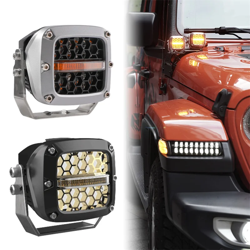 LED Light Bar 60W LED Work Light Off Road  Combo Driving Lights with Amber Light For 4wd Ford Jeep Hummer Volvo Lorry ATV UTV