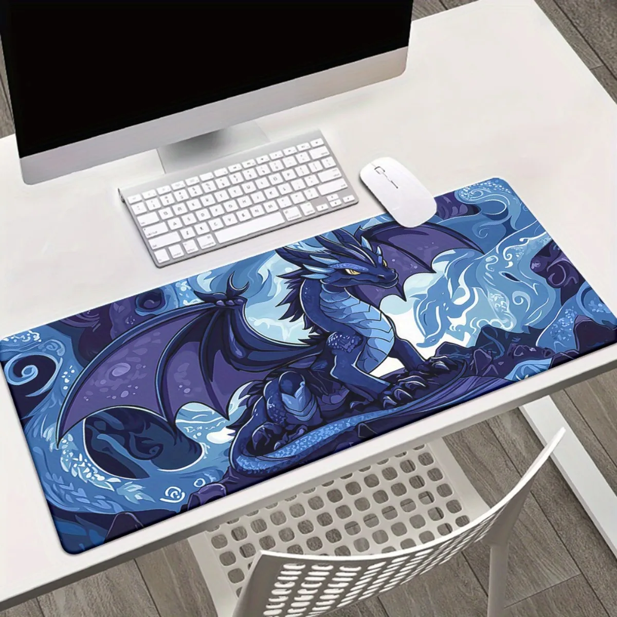 

Резиновый коврик для игрового стола премиум-класса с HD-печатью «Злой дракон» (мультяшный дизайн), нескользящий, многофункциональный, для офиса