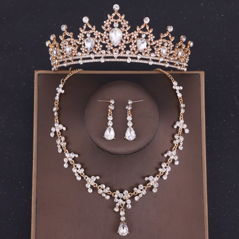 Baroque Crystal Tiaras And Crowns Rhinestone Bridal Jewelry Set Bridal Wedding Hair Accessories Jewelry Crown Tiara For Women