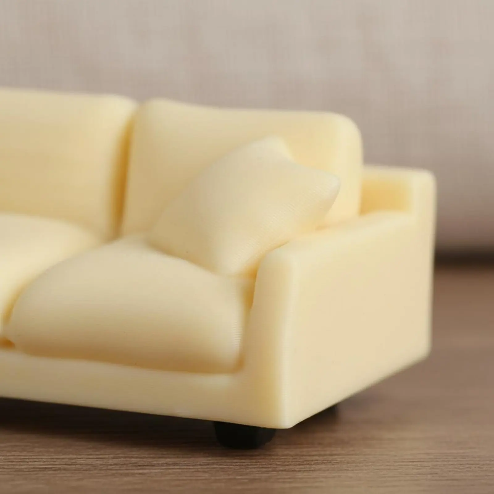 

1:12 Scale Sofa Cream Design Miniature Sofa Decoration Dollhouse Couch Model Photo Prop for Hobbyists, Scene Setting