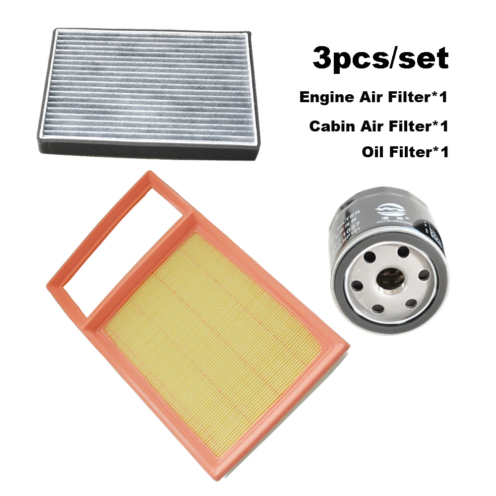 3pcs Filter Set For Dongfeng T5 2018-2024 1.8T / T5L 2019-2021 DFMB18TQA Engine AC Cabin Air Oil Filter Spare Parts SX5C1109013B