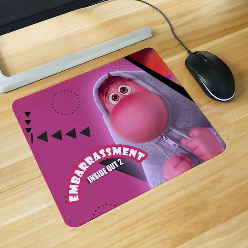 Inside Out 2 Mouse Pad Kawaii Disney Cute Anime Character Anxiety Embarrassment Creative Girls Office Game Anti Slip Mouse Pad