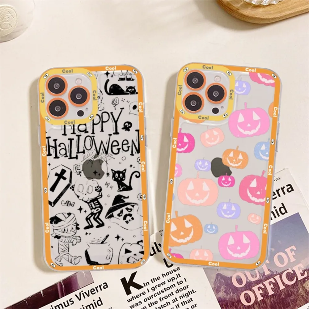 Halloween Mousepad For iPhone 16 15 11 12 13 14 Mini Pro Max XR X XS TPU Clear Case