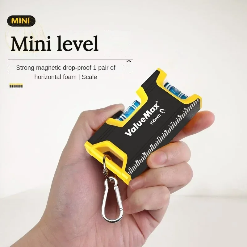 

Mini Portable High-Precision Measuring Tool, Aluminum Alloy Solid Guiding Ruler, Strong Magnetic, Multifunctional Level Ruler