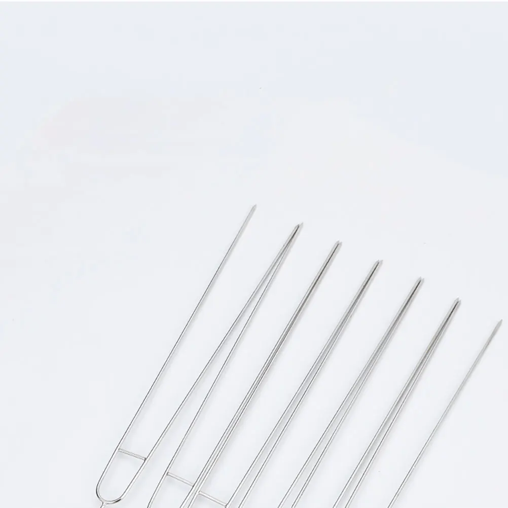 

Wooden Handle BBQ Skewers Anti-Scalding U Shape Fork Reusable Double Prongs Eco-Friendly Dishwasher Safe Outdoor Picnic Grilling