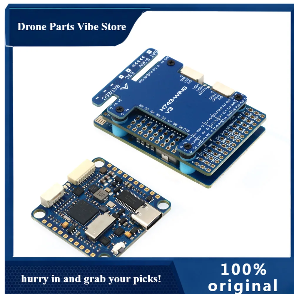 

Полетный контроллер APH743 SLIM V3 / H743 WING V3 с двойным гироскопом для FPV, поддержка генератора и камеры, запчасть для радиоуправляемых самолетов с фиксированным крылом