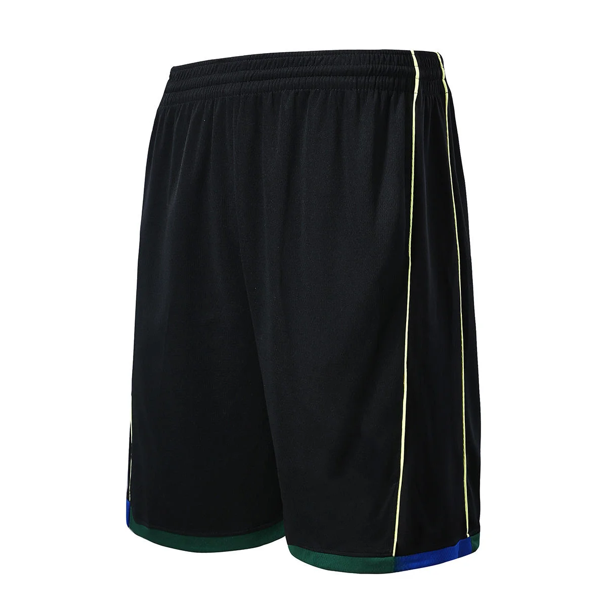 Herren Sommer Blau-Rot Farbblock Mesh Basketball-Shorts Geprägte Gestreifte Elastische Taille Athletische Trainings-Sporthose – Detail 6