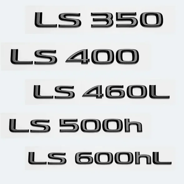 Glossy Black ABS Letters LS350 LS400 LS460 LS460L LS500 LS500h LS600hL Emblem For Lexu Car Trunk Logo Sticker Badge Accessories