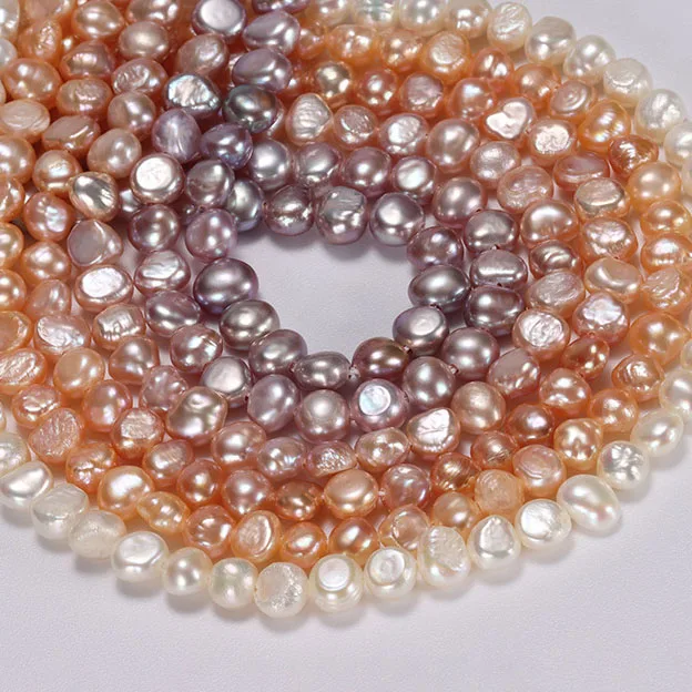 DIY Double Light Irregular Pearls Three Colors Freshwater Pearl Strand 5-6MM Fresh Water Pearls