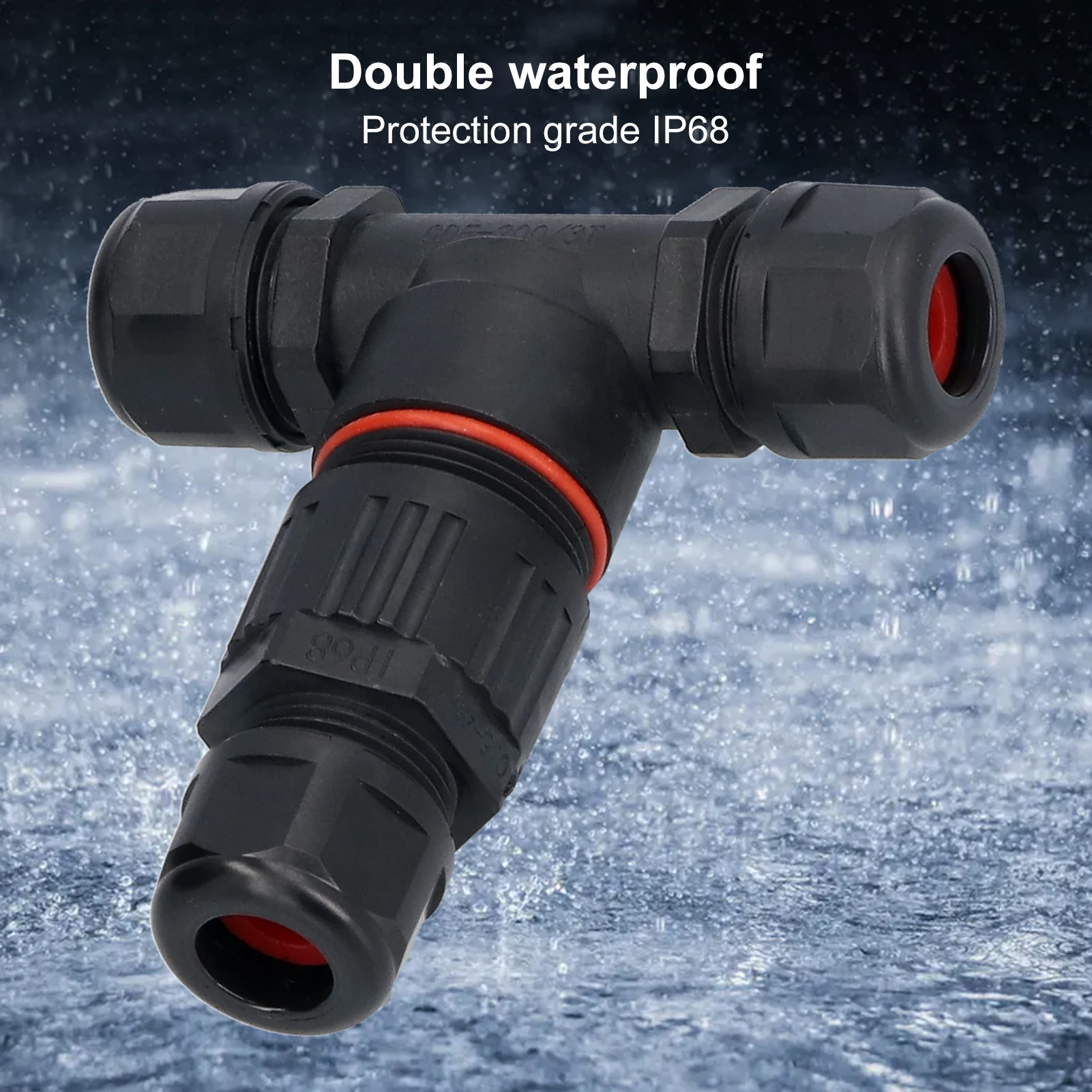 3 Way Junction Box Waterproof T Shape Cord Connector for Outdoor Flood Lights Outdoor T Shape Connector T Shape Connector