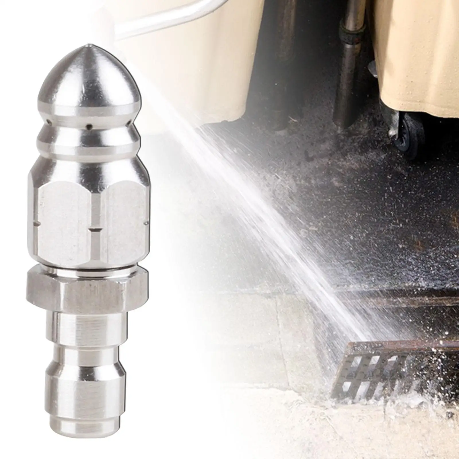 Pressure Washer Sewer Jetting Nozzle, 1/4