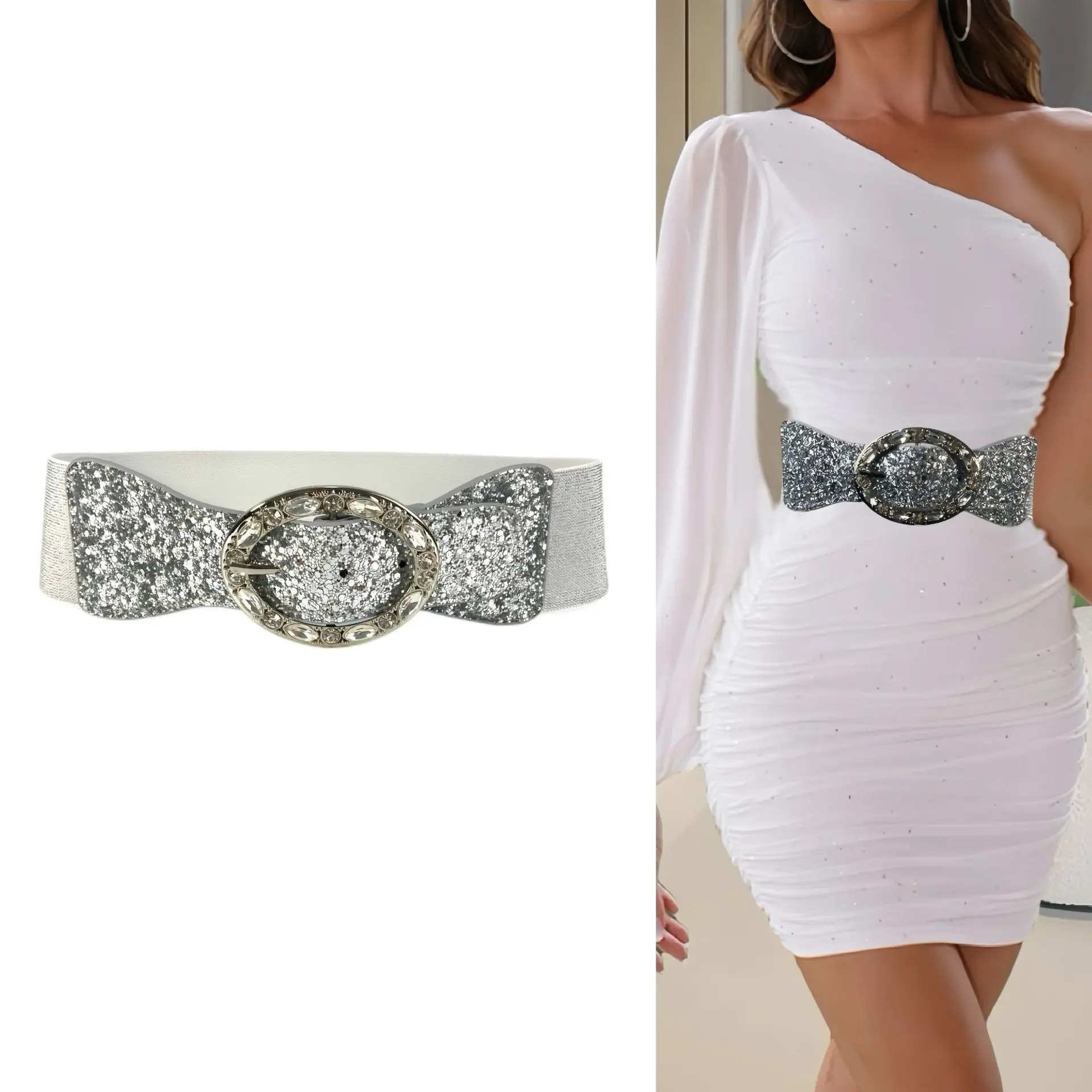 شخصية ريترو ستايل ليوبارد طباعة واسعة حزام فستان مزخرف عصري ومتعدد الاستخدامات حزام فرعي